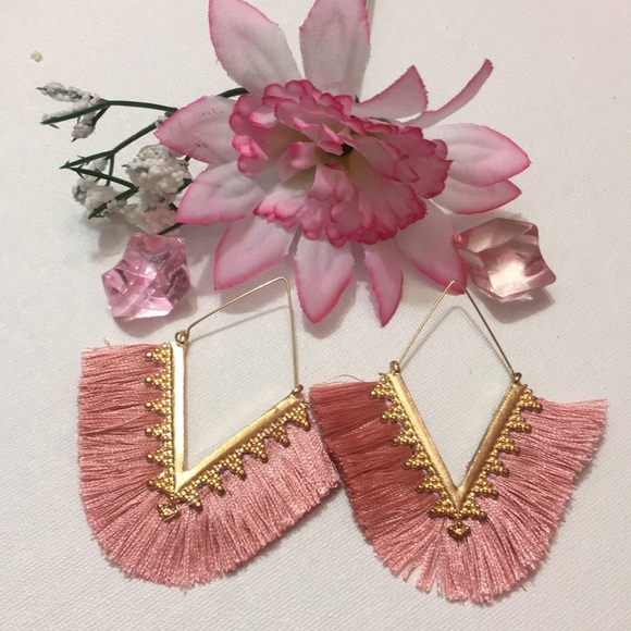 Giuliana + Madison Jewelry - Pretty-N-Pink Neckline Drop Earrings.